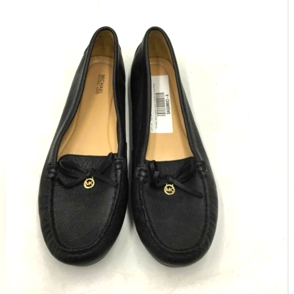 Michael Kors MK Designer Everett Black Leather Slip-On Moccasin Flats Size 11